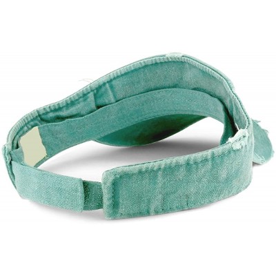 Visors Frayed Pigment Dyed Garment Washed Distressed Adjustable Visor Cap - Seafoam - C6186OSSALN $19.88