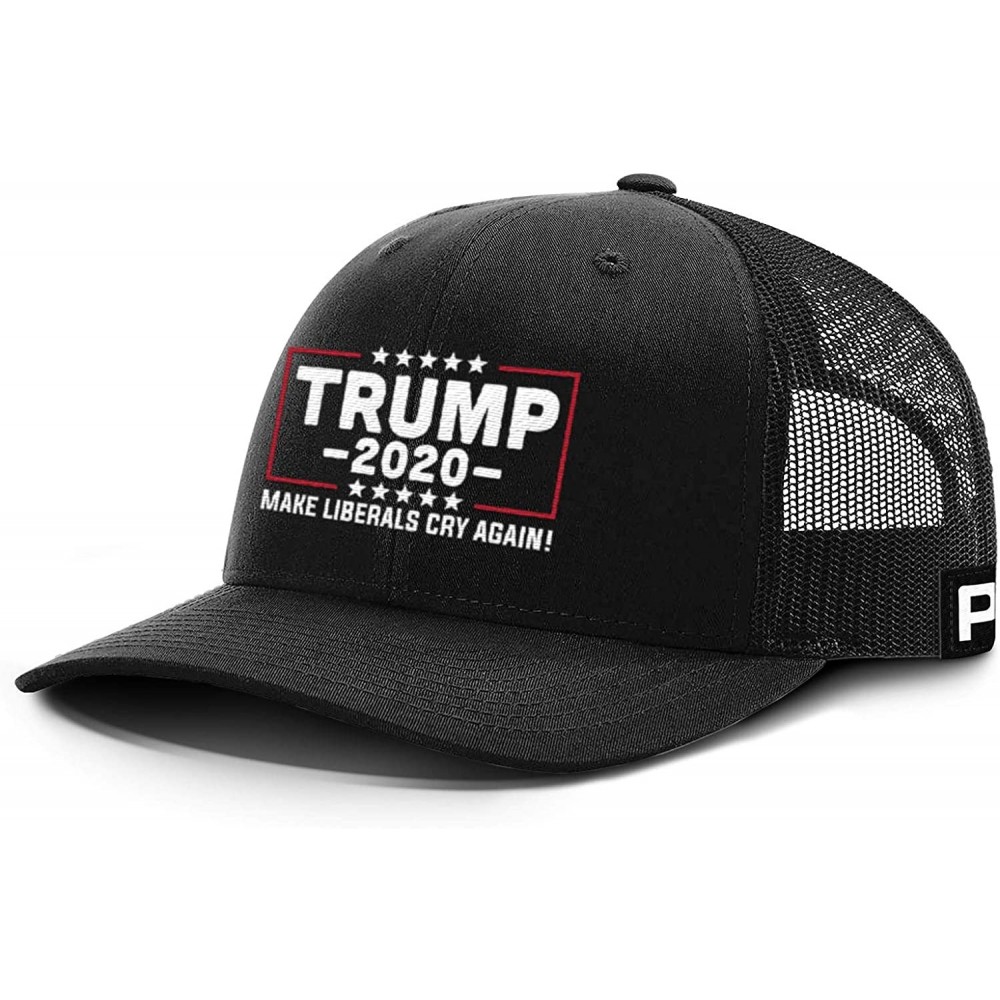 Baseball Caps Trump Hat 2020 Make Liberals Cry Again Mesh Back - Black Front / Black Mesh - C718UCOK2K7 $17.33