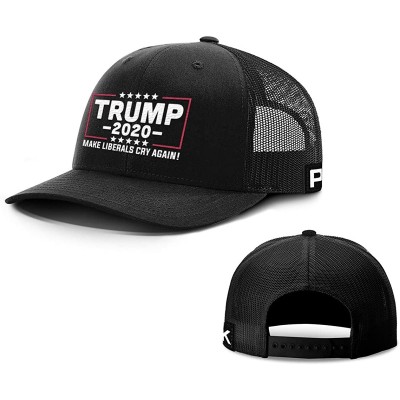 Baseball Caps Trump Hat 2020 Make Liberals Cry Again Mesh Back - Black Front / Black Mesh - C718UCOK2K7 $17.33