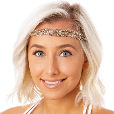 Headbands Women's Adjustable Cute Fashion Bling Glitter Headband Braid Hairband Gift Pack - CX18YTD2Z3N $22.70