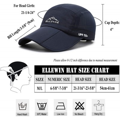 Baseball Caps Unisex Baseball Cap UPF 50 Unstructured Hat with Foldable Long Large Bill - A-dark Blue-m/L - C81863C6O25 $9.16