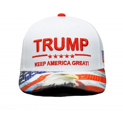 Baseball Caps Trump Keep America Great! Embroidery Hat Adjustable 45 President USA Eagle Baseball Cap - White - CY18D5T9T5M $...