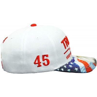 Baseball Caps Trump Keep America Great! Embroidery Hat Adjustable 45 President USA Eagle Baseball Cap - White - CY18D5T9T5M $...