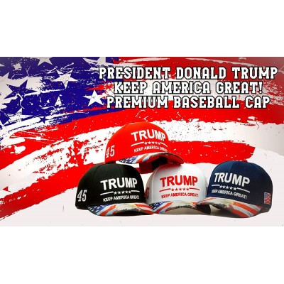 Baseball Caps Trump Keep America Great! Embroidery Hat Adjustable 45 President USA Eagle Baseball Cap - White - CY18D5T9T5M $...