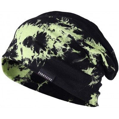 Skullies & Beanies Mens Slouchy Beanie Hat Thin Baggy Summer Skull Cap - Green/Claret - CU18YN7T8RU $14.09