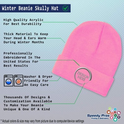 Skullies & Beanies Custom Beanie for Men & Women Bridge Hand Embroidery Acrylic Skull Cap Hat - Soft Pink - CA18ZS4360M $12.05