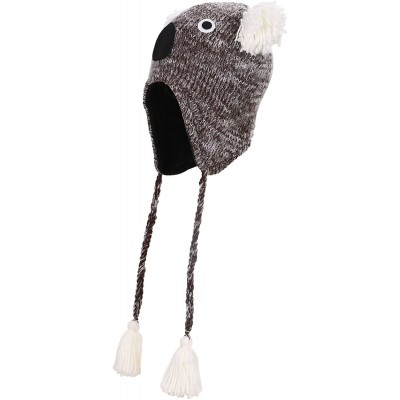 Skullies & Beanies Adult's Fun Animal Knitted Winter Beanie Hat w/Ear Flaps - Koala - CW185RGKHY3 $10.28