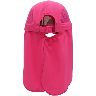 Sun Hats Kids Sun Protection Hat Lightweight Mesh Flap Cap Quick Dry Detachable - Rose Red - CW18E7QC4G2 $11.95