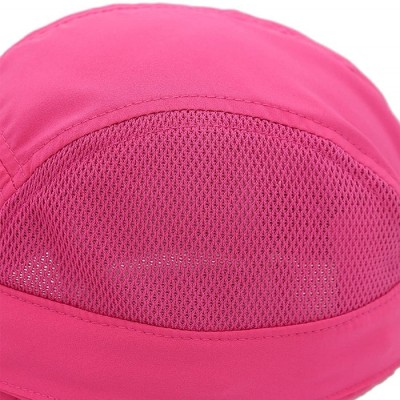 Sun Hats Kids Sun Protection Hat Lightweight Mesh Flap Cap Quick Dry Detachable - Rose Red - CW18E7QC4G2 $11.95