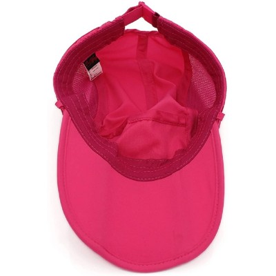 Sun Hats Kids Sun Protection Hat Lightweight Mesh Flap Cap Quick Dry Detachable - Rose Red - CW18E7QC4G2 $11.95