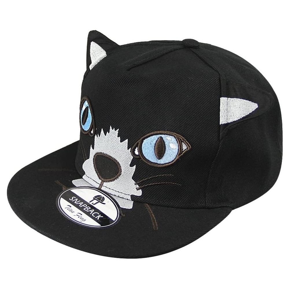 Baseball Caps Cute Cat Theme Baseball Caps Large Visor Cotton Sun Hats Casual Costume Caps - Black - CZ183D7MU8E $14.83