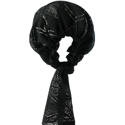 Skullies & Beanies Lace Cotton Head Scarf Chemo Head Cap Women Cancer Patients Hat - Black - CU12J3R017J $17.57