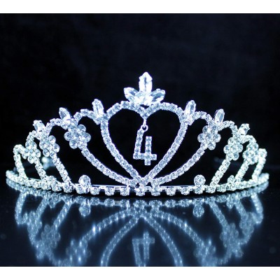 Headbands Eighteen Five Year Old Rhinestone Headpiece - 4Silver - CM18TSWQAUW $23.21