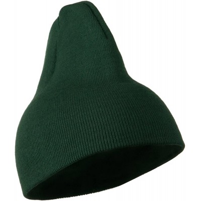 Skullies & Beanies 8 inch Acrylic Short Blank Beanie - Dark Green - C811BKZVRDZ $12.24