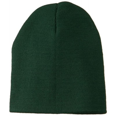 Skullies & Beanies 8 inch Acrylic Short Blank Beanie - Dark Green - C811BKZVRDZ $12.24