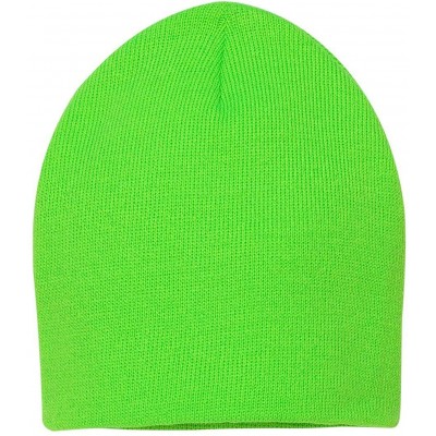 Skullies & Beanies SP08 - 8 Inch Knit Beanie - Neon Green - C811CYPPI1H $8.64