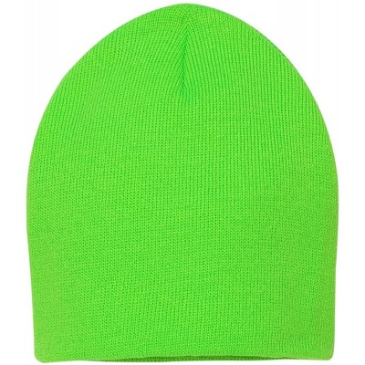 Skullies & Beanies SP08 - 8 Inch Knit Beanie - Neon Green - C811CYPPI1H $8.64