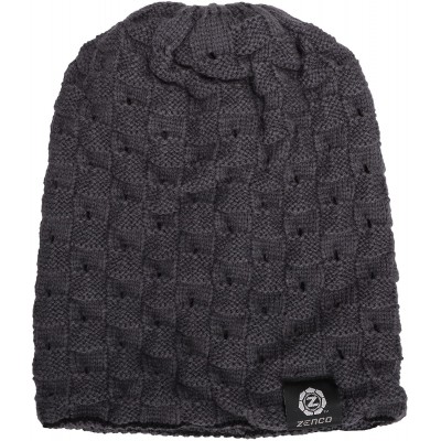 Skullies & Beanies Men/Women's Winter Handcraft Knit Dual-Layered Slouchy Beanie Hat - 7531_grey - CK12846OKV3 $9.83