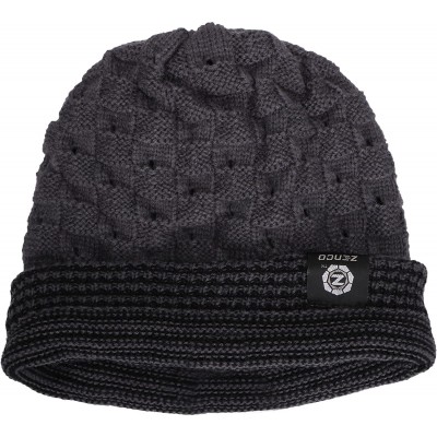 Skullies & Beanies Men/Women's Winter Handcraft Knit Dual-Layered Slouchy Beanie Hat - 7531_grey - CK12846OKV3 $9.83