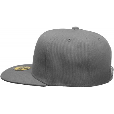 Baseball Caps Plain Blank Flat Brim Adjustable Snapback Baseball Caps LOT 6 Pack - Dark Gray - CF18WE06U37 $17.61