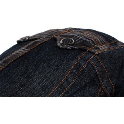 Newsboy Caps Unisex Denim Flat Ivy Gatsby Newsboy Hat Cap - J-black - CT12LY0873X $9.26