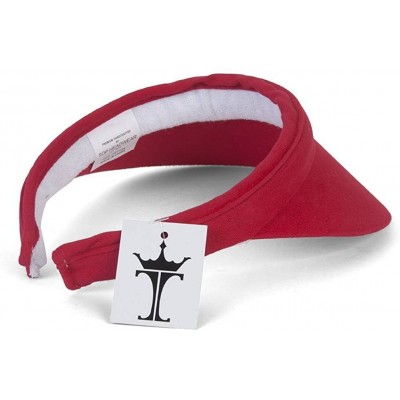 Visors Sports Cotton Twill Visor - Red - CG11L2P67GF $10.63