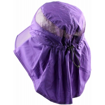 Sun Hats Women Sun Protection Hat-Ultra Thin Lightweight Foldable Garden Flap Cap - 04-purple - C712EMMFZ7V $12.38