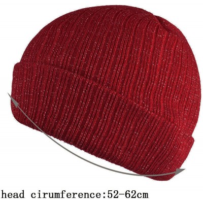 Skullies & Beanies Unisex Beanie Knit Winter Soft Warm Hats for Women and Men Beanies Skull Caps - Wine - CE186IDDK7I $11.37