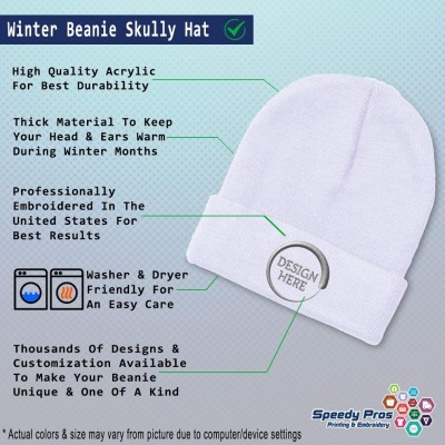 Skullies & Beanies Custom Beanie for Men & Women Coolest Dad Ever Black Embroidery Skull Cap Hat - White - CD18ZWQ8MH3 $16.13