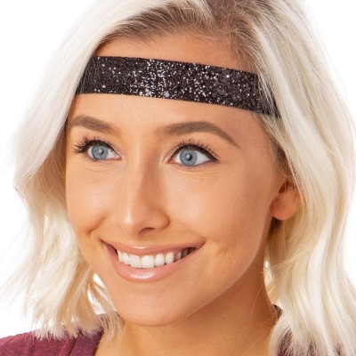 Headbands Women's Adjustable Non Slip Wide Bling Glitter Headband Silver Multi Pack - Silver/Black/Gold/Gunmetal 4pk - CL195E...