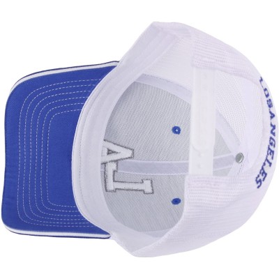 Baseball Caps Unisex LA Embroidered Major Baseball Cool Mesh Camping Hat Truckers Ball Cap - Blue - CL1866ET0WC $16.92