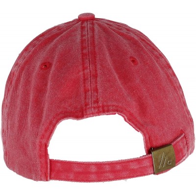 Baseball Caps Pigment Dyed Cotton Twill Cap - Red - CH1889I5LSQ $10.07