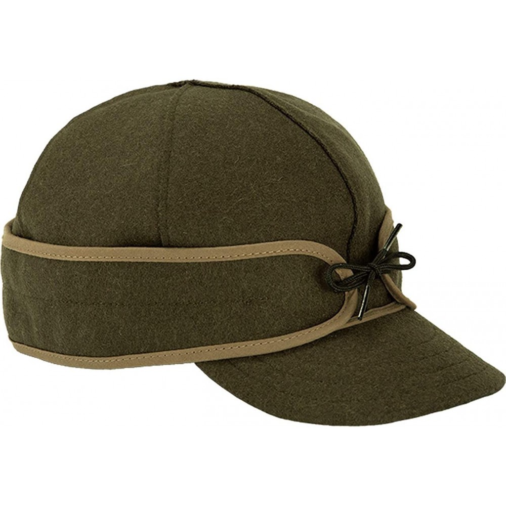 Newsboy Caps Original Kromer Cap - Winter Wool Hat with Earflap - Olive - C4115X20JZ3 $42.60