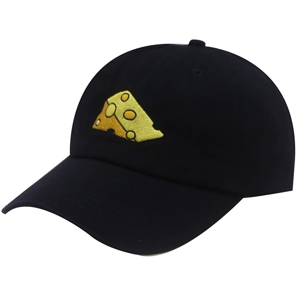 Baseball Caps Cheese Cotton Baseball Dad Caps - Black - CM12MY0SS6M $15.33