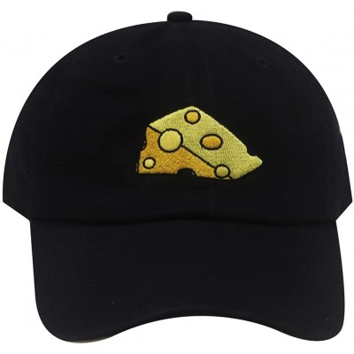 Baseball Caps Cheese Cotton Baseball Dad Caps - Black - CM12MY0SS6M $15.33