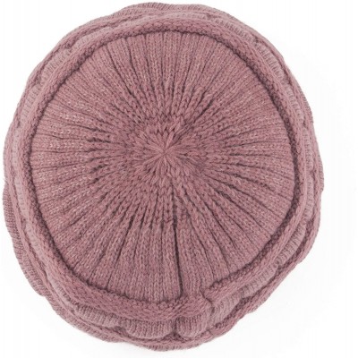 Skullies & Beanies Women's Winter Warm Hat Crochet Slouchy Beanie Knitted Caps with Visor - A-light Purple - C618K703X3Y $11.52