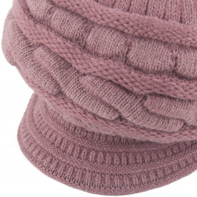 Skullies & Beanies Women's Winter Warm Hat Crochet Slouchy Beanie Knitted Caps with Visor - A-light Purple - C618K703X3Y $11.52