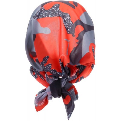 Skullies & Beanies Women Chemo Headscarf Pre Tied Hair Cover for Cancer - Red Camouflage - CO198KNQK03 $14.19