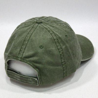 Baseball Caps Vintage Washed Cotton Adjustable Baseball Cap (Olive Green) - CQ12N7XU4RE $15.40