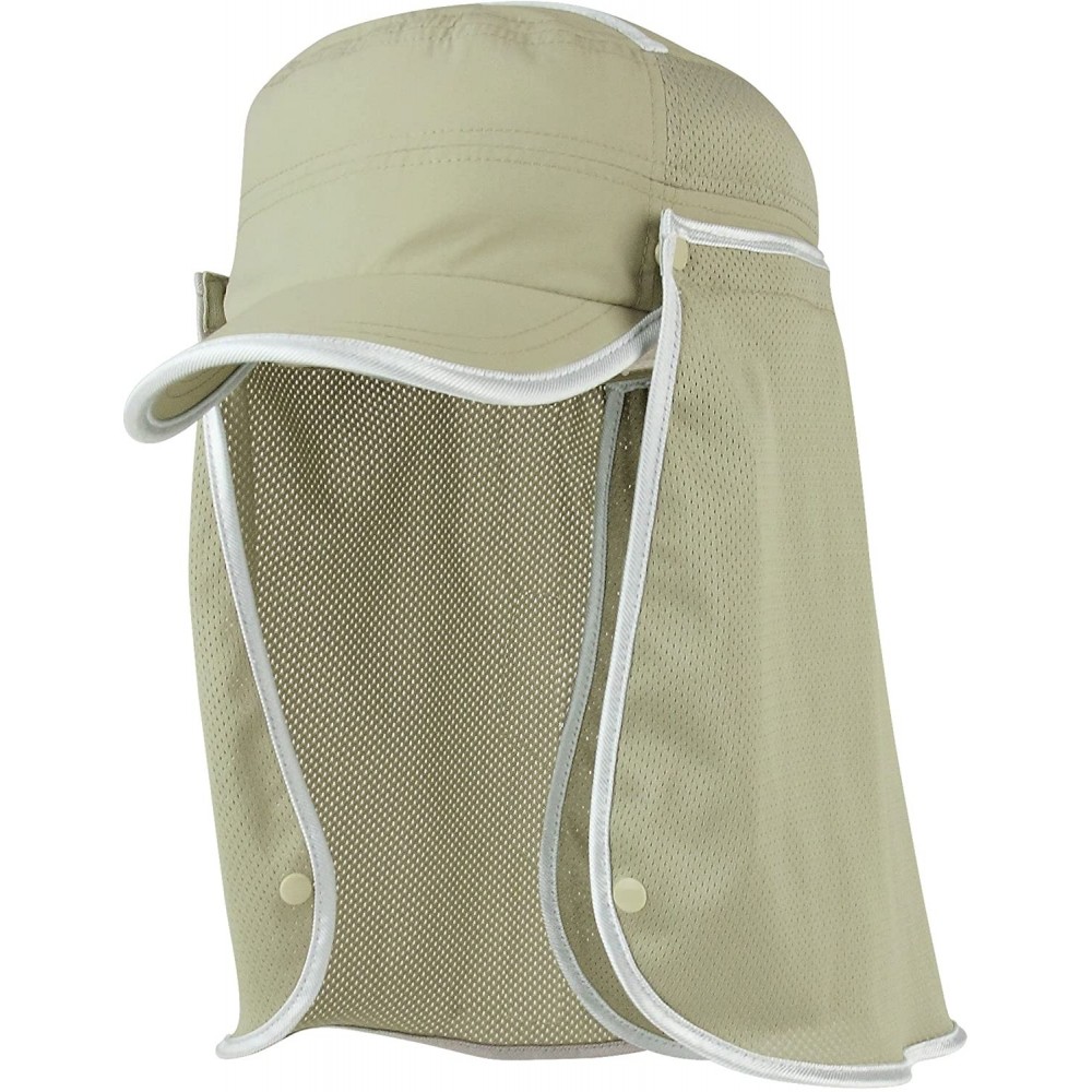 Sun Hats Taslon UV Fidel Cap - Khaki - C611LV4GMCV $17.46