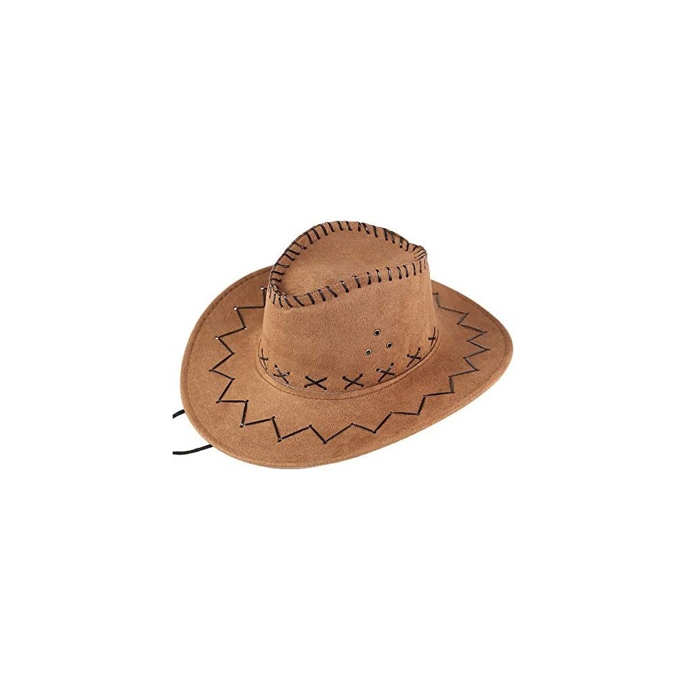 Sun Hats Unisex Sunshade Cap- Summer Outdoor Travel Western Cowboy Hat Casual Solid Mongolian Hat Grassland Visor - Khaki - C...