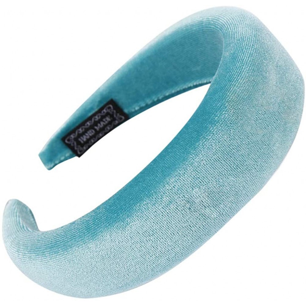 Headbands Solid Fashion Hairband Women's Girls' Sponge Velvet Candy Color Sweet Headband Hair Head Hoop - Sky Blue - CA18S6W9...