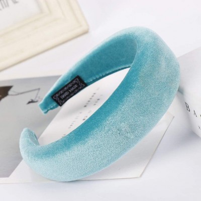 Headbands Solid Fashion Hairband Women's Girls' Sponge Velvet Candy Color Sweet Headband Hair Head Hoop - Sky Blue - CA18S6W9...