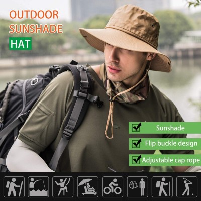 Sun Hats Protection Breathable Moisture Wicking - Khaki - CJ18AWREG4L $17.16