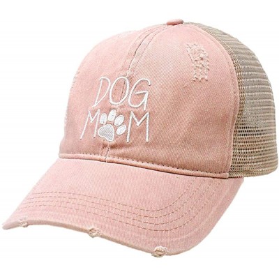 Baseball Caps Mesh - Dog Mom Dusty Pink - CS18YQEDOTH $14.31