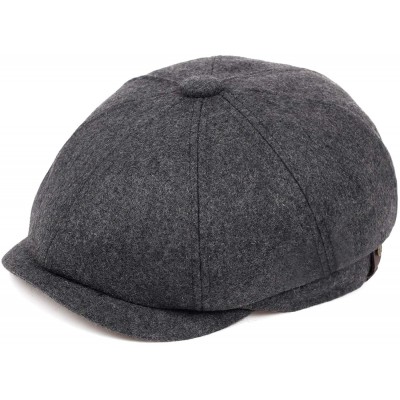 Men's Wool Newsboy Hat Flat Top Cap Cabbie Cap Ivy Driving Hat Cotton ...