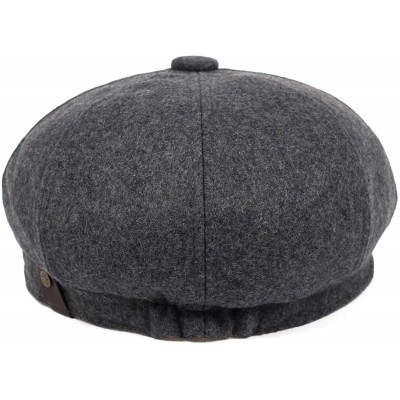 Newsboy Caps Men's Wool Newsboy Hat Flat Top Cap Cabbie Cap Ivy Driving Hat Cotton Beret - Grey - CO18Z6XAQ29 $14.29