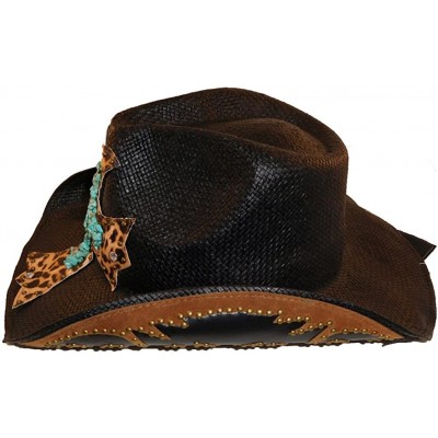 Cowboy Hats Cross Studded Zeke Drifter - Black Turquoise - CV12BDKMQXB $49.70