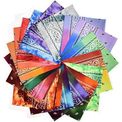 Headbands Flower Leaf Bandana Square Handkerchiefs Unisex and Neck Tie - Mandala 12 - C718LT2DROQ $15.52