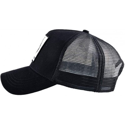 Baseball Caps Unisex Animal Mesh Trucker Hat Snapback Square Patch Baseball Caps - Black Crocodile - CH18MGAA0TC $16.51